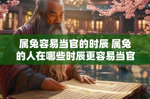 属兔容易当官的时辰 属兔的人在哪些时辰更容易当官
