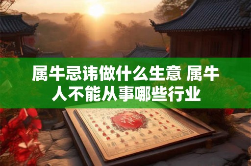 属牛忌讳做什么生意 属牛人不能从事哪些行业