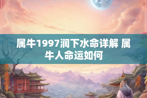 属牛1997涧下水命详解 属牛人命运如何