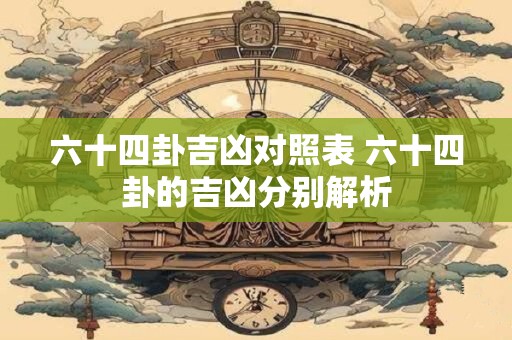 六十四卦吉凶对照表 六十四卦的吉凶分别解析