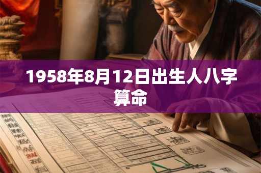 1958年8月12日出生人八字算命