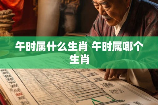 午时属什么生肖 午时属哪个生肖