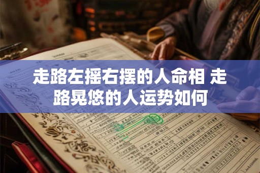 走路左摇右摆的人命相 走路晃悠的人运势如何