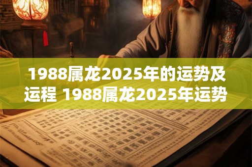 1988属龙2025年的运势及运程 1988属龙2025年运势如何