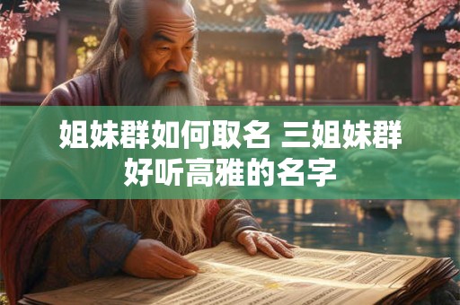 姐妹群如何取名 三姐妹群好听高雅的名字