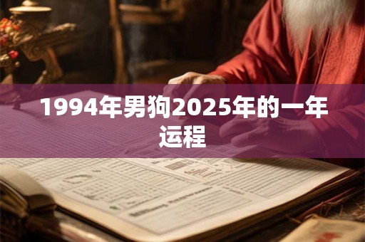 1994年男狗2025年的一年运程