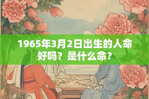 1965年3月2日出生的人命好吗？是什么命？