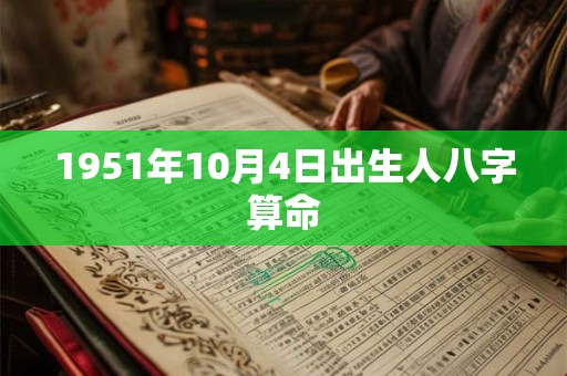 1951年10月4日出生人八字算命