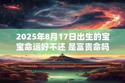 2025年8月17日出生的宝宝命运好不还 是富贵命吗