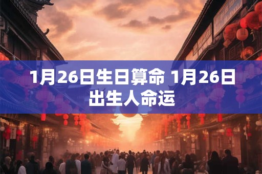 1月26日生日算命 1月26日出生人命运