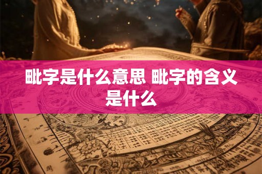 毗字是什么意思 毗字的含义是什么