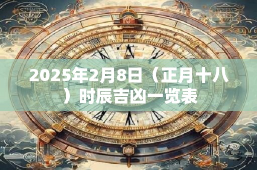 2025年2月8日（正月十八）时辰吉凶一览表