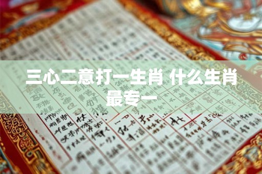 三心二意打一生肖 什么生肖最专一