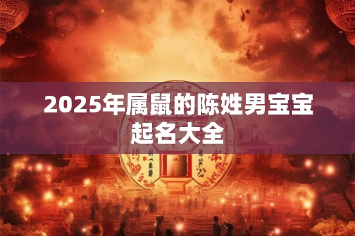 2025年属鼠的陈姓男宝宝起名大全