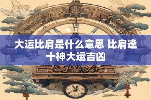 大运比肩是什么意思 比肩逢十神大运吉凶