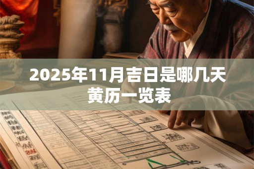 2025年11月吉日是哪几天 黄历一览表