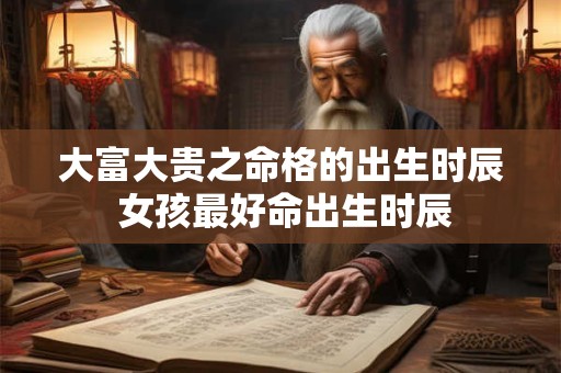 大富大贵之命格的出生时辰 女孩最好命出生时辰