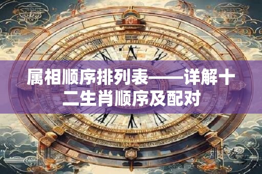 属相顺序排列表——详解十二生肖顺序及配对