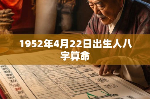 1952年4月22日出生人八字算命