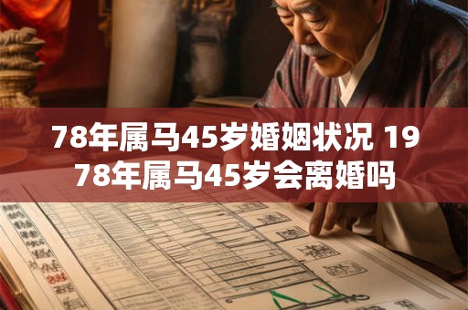 78年属马45岁婚姻状况 1978年属马45岁会离婚吗