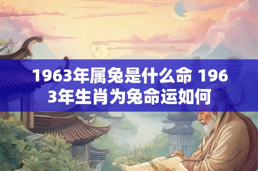 1963年属兔是什么命 1963年生肖为兔命运如何