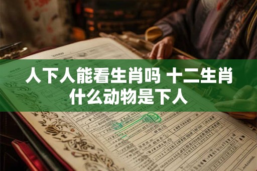 人下人能看生肖吗 十二生肖什么动物是下人