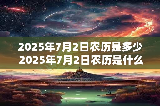 2025年7月2日农历是多少 2025年7月2日农历是什么