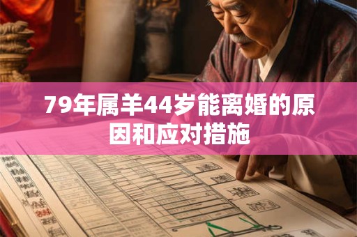 79年属羊44岁能离婚的原因和应对措施