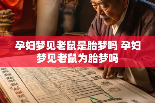 孕妇梦见老鼠是胎梦吗 孕妇梦见老鼠为胎梦吗
