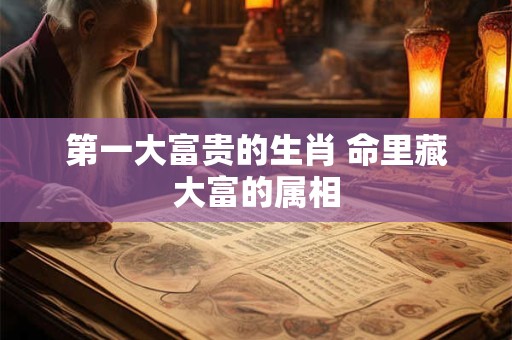第一大富贵的生肖 命里藏大富的属相
