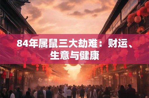 84年属鼠三大劫难：财运、生意与健康