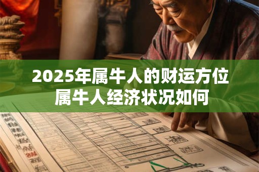 2025年属牛人的财运方位 属牛人经济状况如何