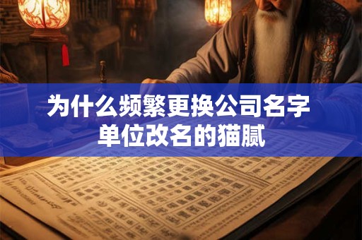 为什么频繁更换公司名字 单位改名的猫腻