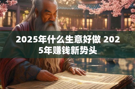 2025年什么生意好做 2025年赚钱新势头
