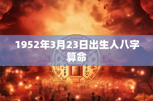1952年3月23日出生人八字算命
