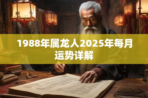 详细阅读:1988年属龙人2025年每月运势详解 1988年属龙人2025年每月运势详解