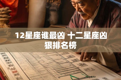 12星座谁最凶 十二星座凶狠排名榜