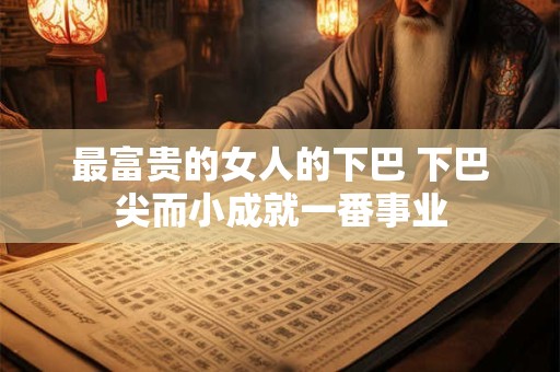 最富贵的女人的下巴 下巴尖而小成就一番事业