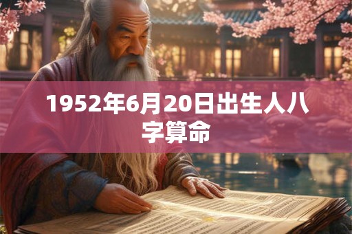 1952年6月20日出生人八字算命 1952年6月20日出生人八字算命