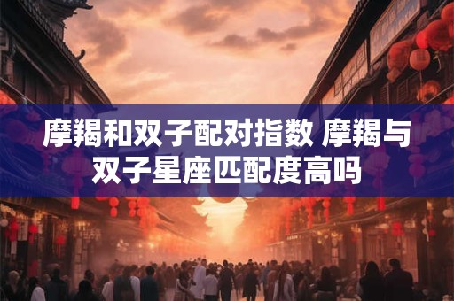 摩羯和双子配对指数 摩羯与双子星座匹配度高吗