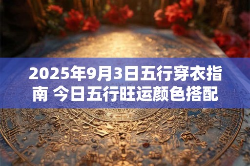2025年9月3日五行穿衣指南 今日五行旺运颜色搭配