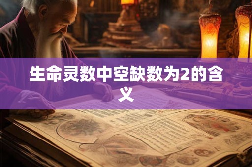 生命灵数中空缺数为2的含义