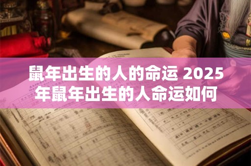 鼠年出生的人的命运 2025年鼠年出生的人命运如何