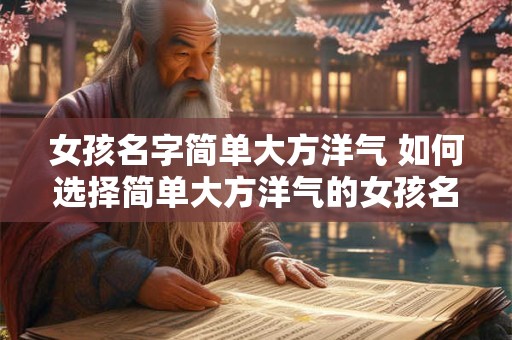 女孩名字简单大方洋气 如何选择简单大方洋气的女孩名字