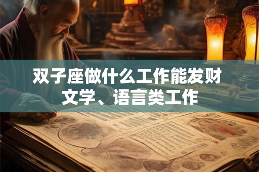 双子座做什么工作能发财 文学、语言类工作