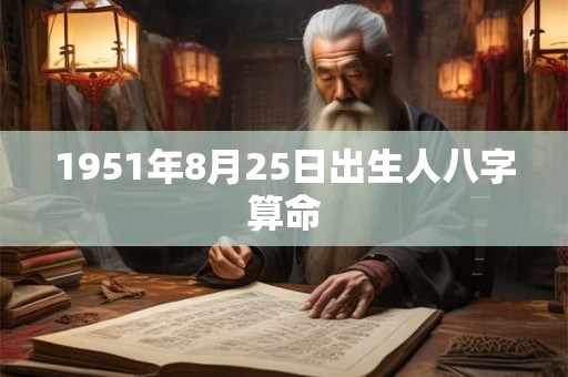 1951年8月25日出生人八字算命