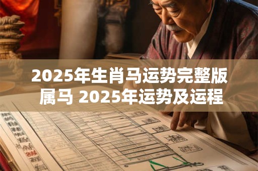 2025年生肖马运势完整版 属马 2025年运势及运程 2025年生肖马运势完整版 属马 2025年运势及运程