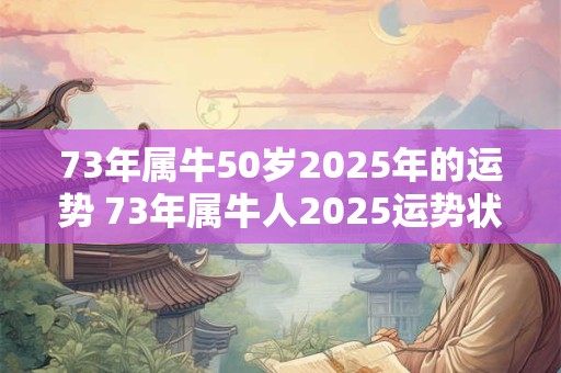 73年属牛50岁2025年的运势 73年属牛人2025运势状况