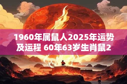 1960年属鼠人2025年运势及运程 60年63岁生肖鼠2025年每月运势