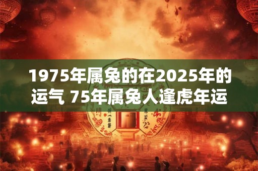 1975年属兔的在2025年的运气 75年属兔人逢虎年运势